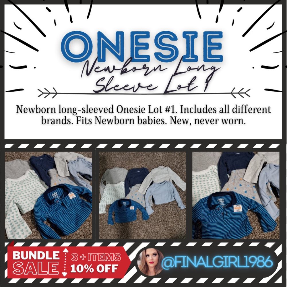 Newborn Baby Long Sleeve Onesie Lot #1